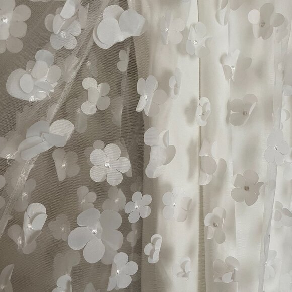 NEW! White Floral dress New York and company featured brand, Lena, 3D flowers. - Picture 6 of 13